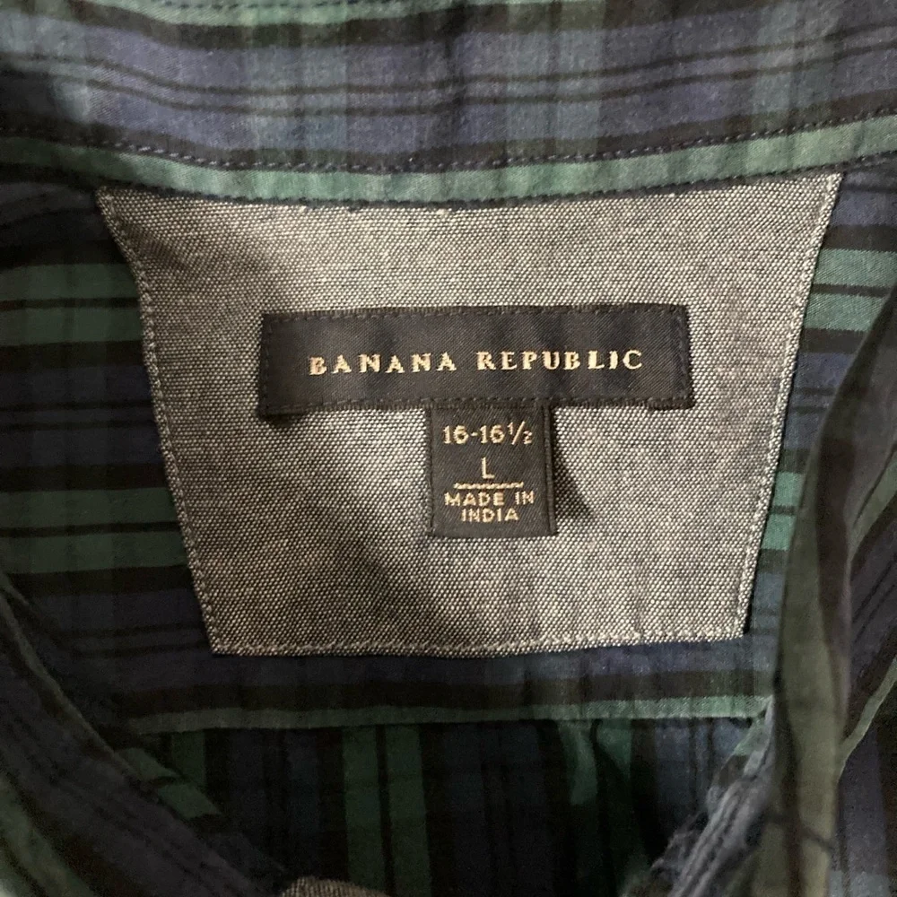 Banana Republic Men’s‎ Large Blue/Green Button Down Shirt